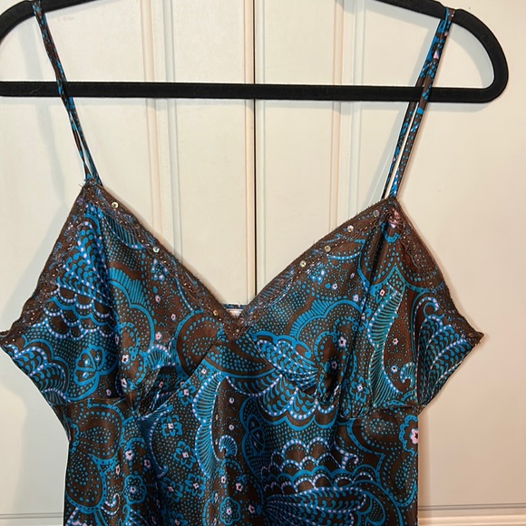 XHILARATION💫 Women’s Brown/Teal Floral Lightweight Chemise - Picture 4 of 12